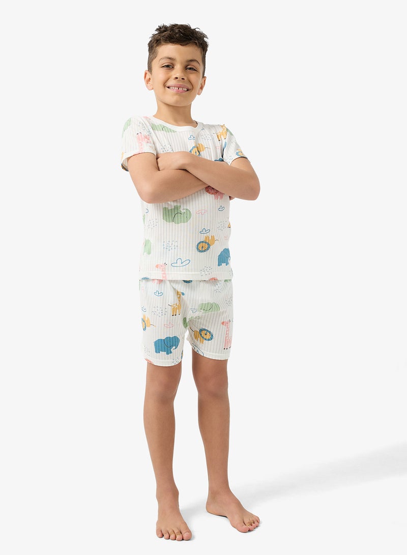 Pinata Zoo Print Short Pyjamas - Image 1